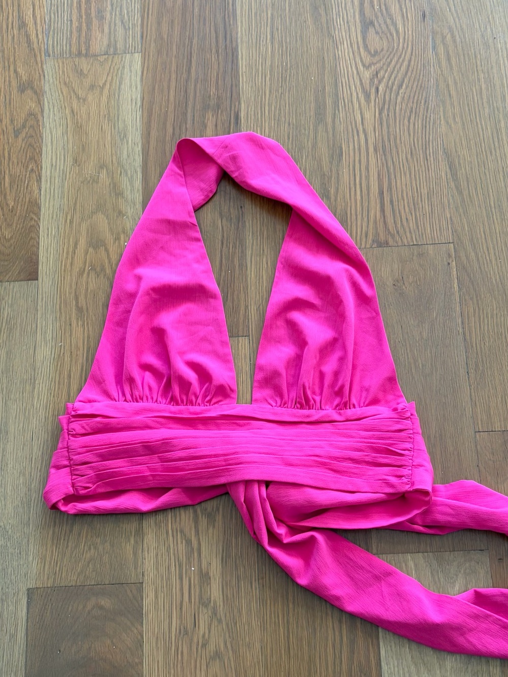 Kids Halter One-Piece Swimsuit Top - Bright Pink
